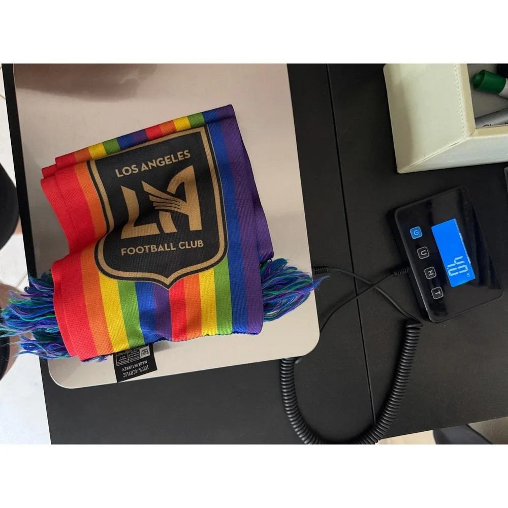 Ruffneck Los Angeles FC LAFC Pride Rainbow Striped MLS‎ Soccer Fan Scarf Fringe